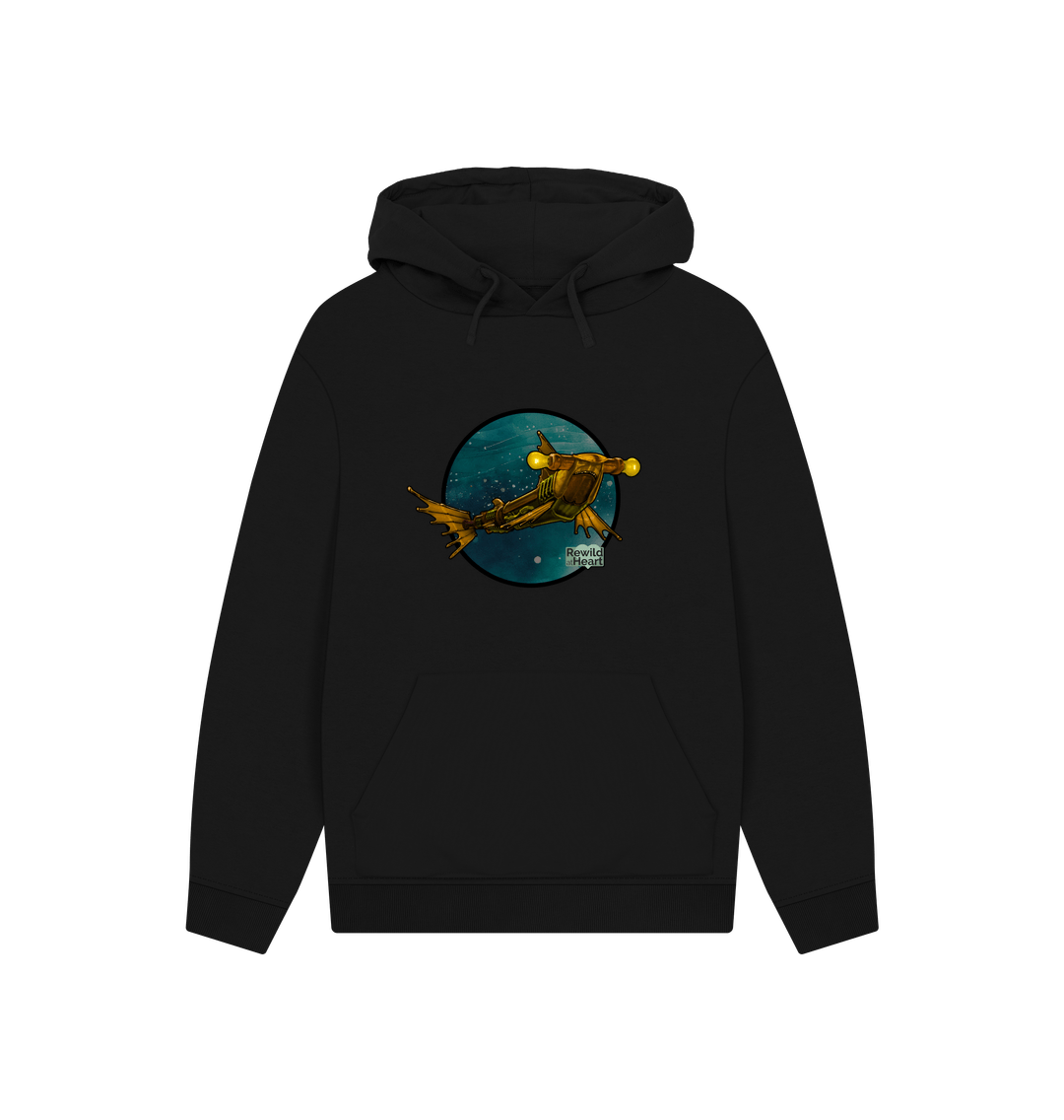 Black Steampunk Hammerhead Shark Hoodie