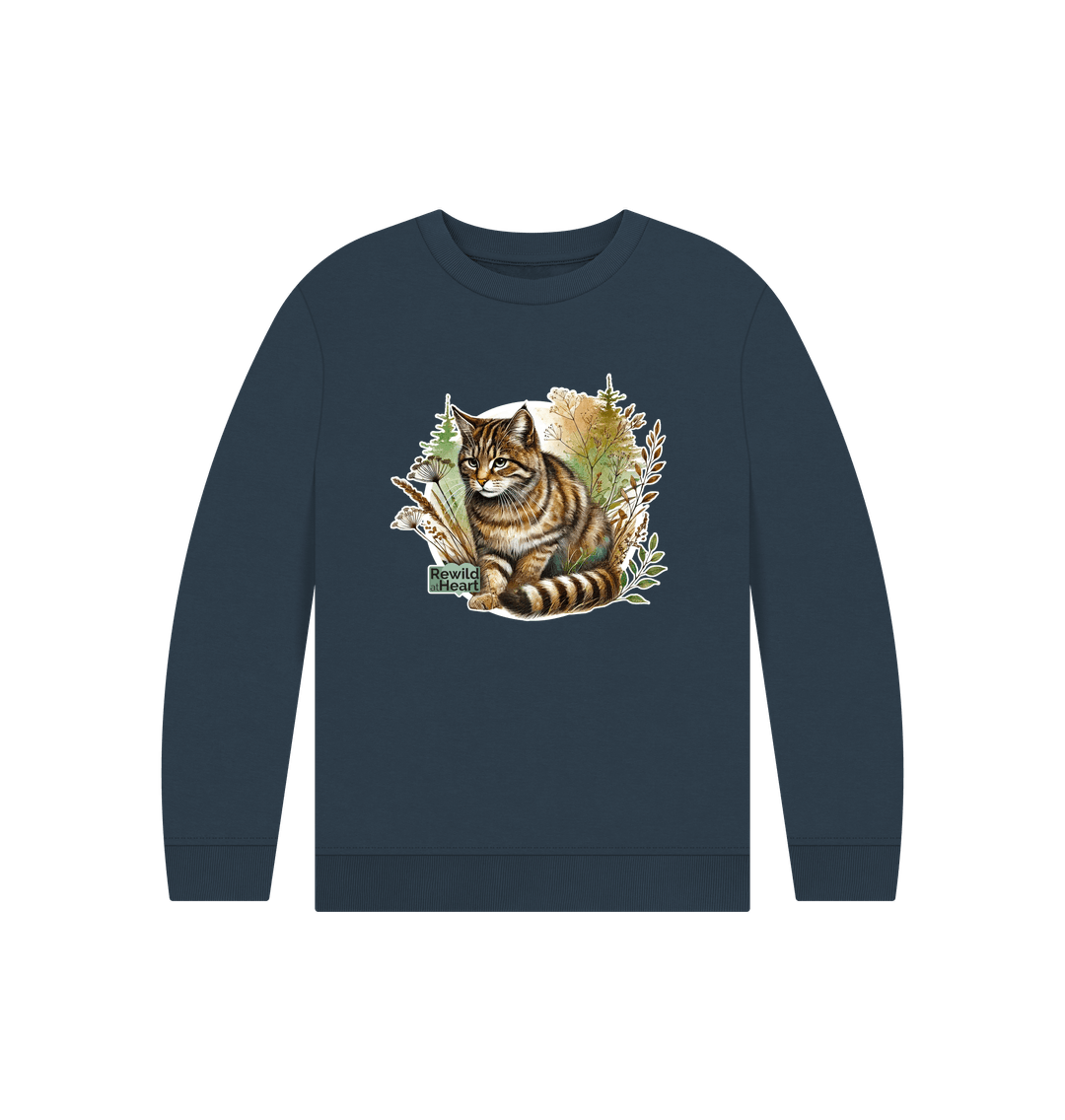 Navy Blue Wildcat Wilderness Kids Jumper
