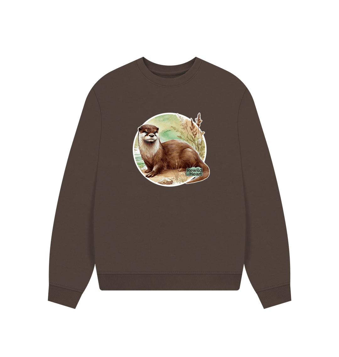 Chocolate Riverside Otter Women's Oversized Jumper