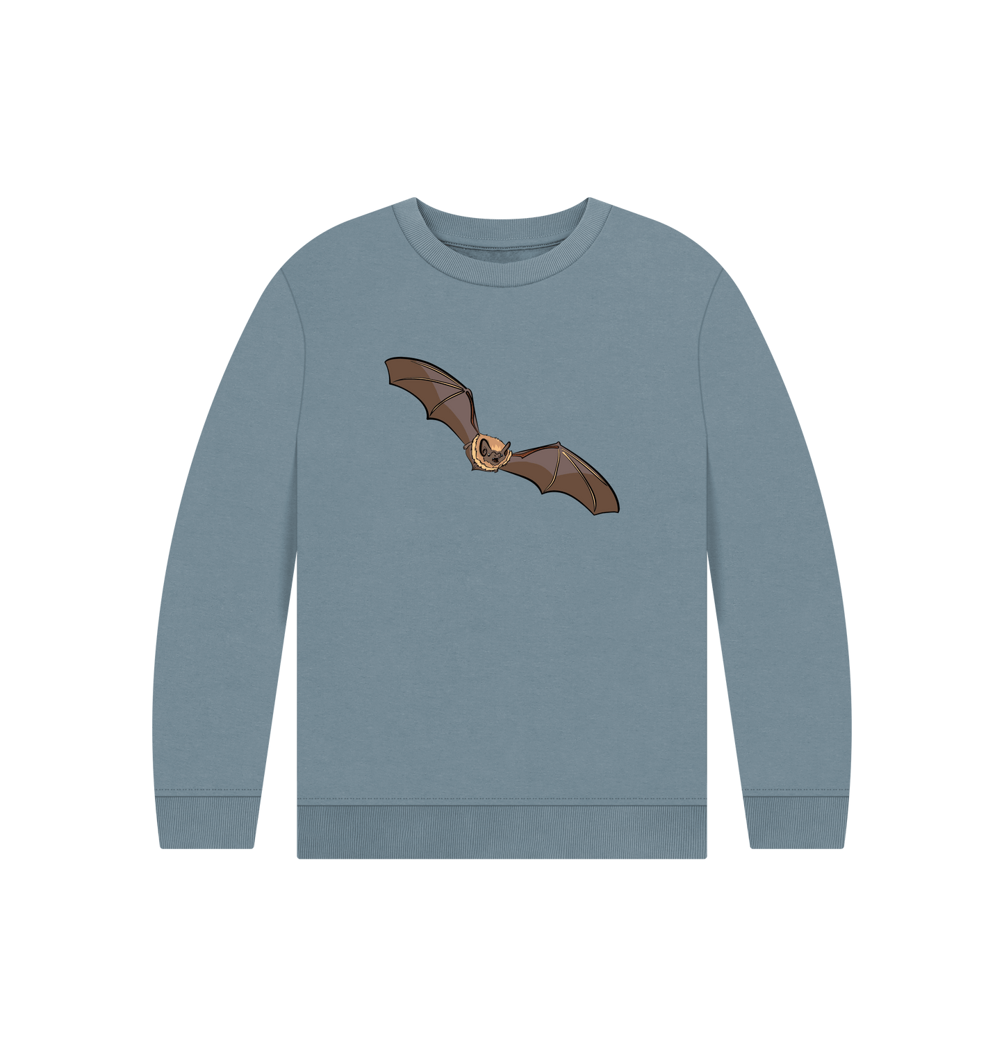Stone Blue Printed Kids Jumper Front