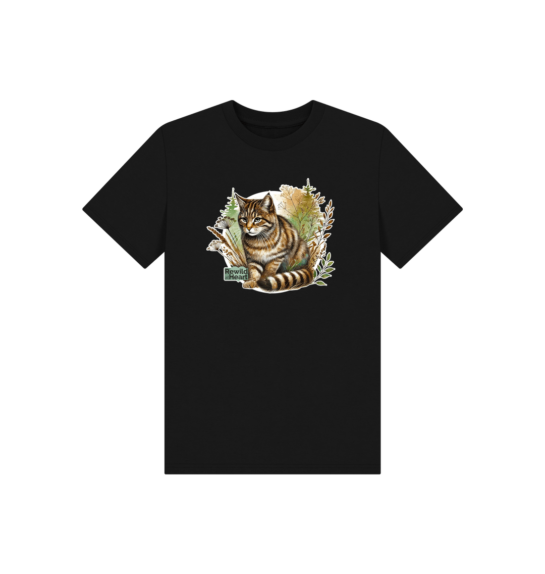 Black Wildcat Wilderness Kids T-Shirt