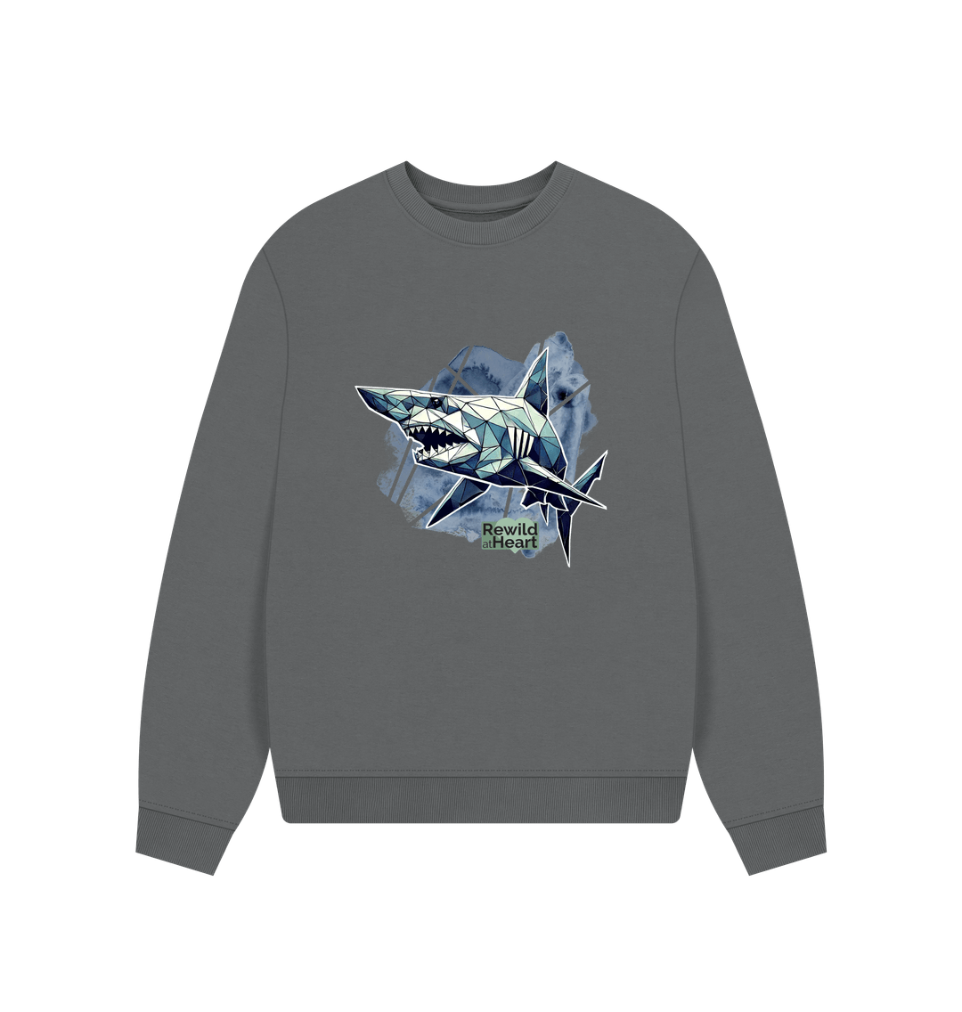 Slate Grey Goblin Shark Women's Oversized Jumper