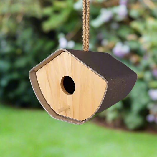 Bamboo Hanging Bird House, Japandi Design