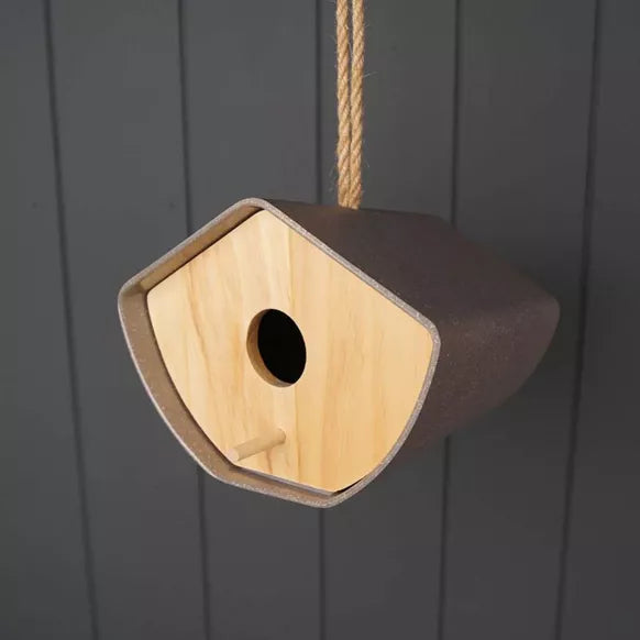 Bamboo Hanging Bird House, Japandi Design