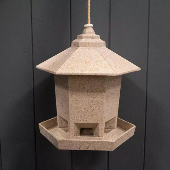 Hexagonal Hanging Bird Feeder, made from Chaff