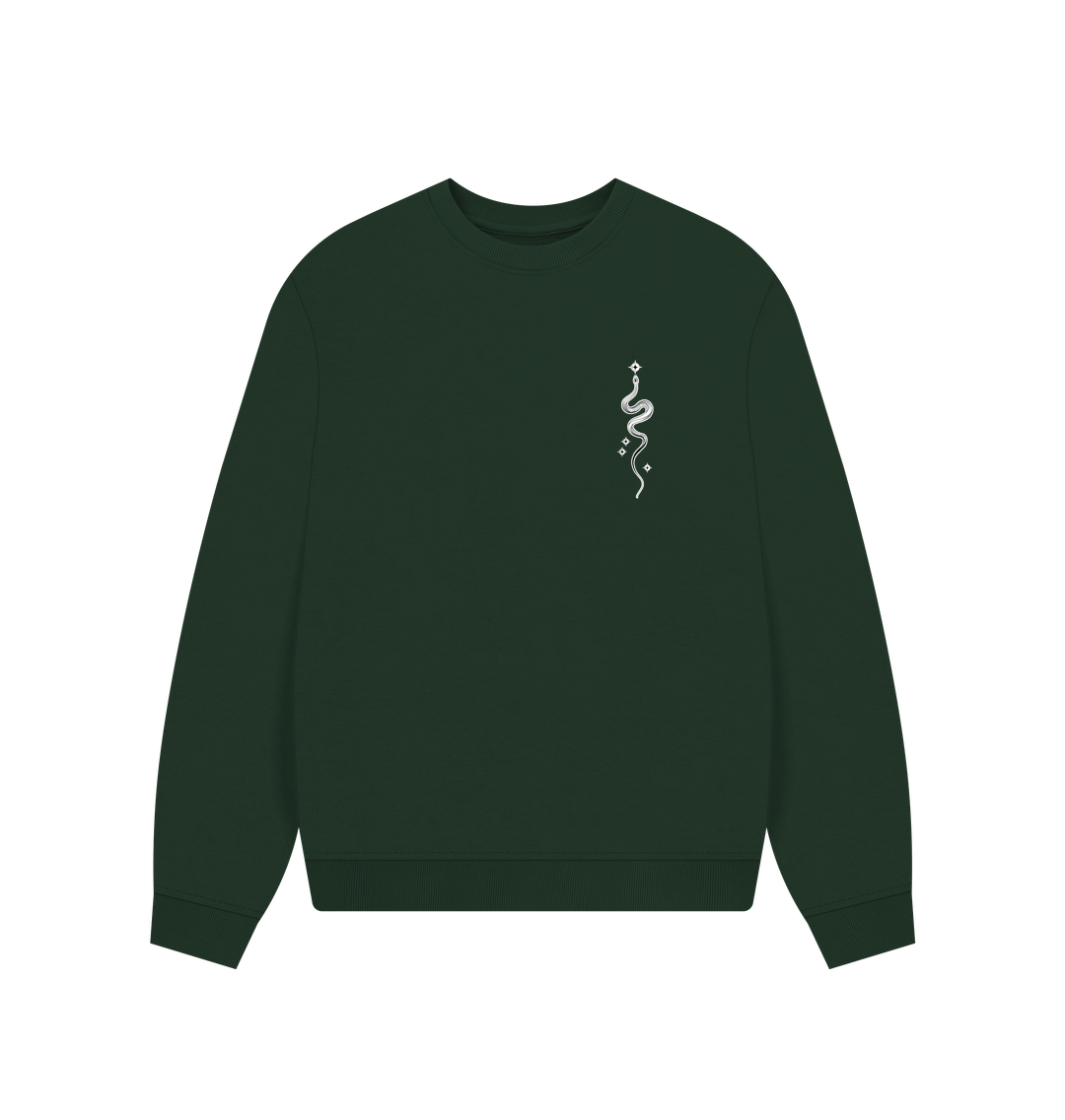 Evergreen Starry Snake Accent Pocket Women's Oversized Jumper