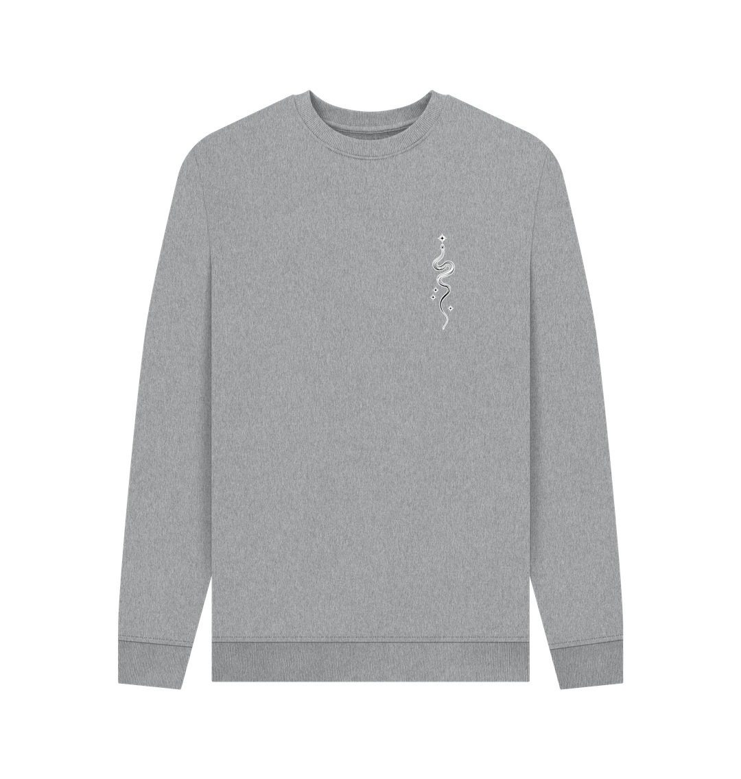 Light Heather Starry Snake Accent Pocket Men's Sweater