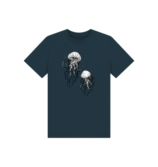 Denim Blue Printed Kids T-Shirt Front