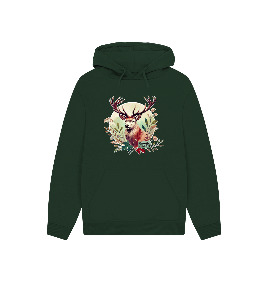 Evergreen Red Deer Stag Spirit Hoodie