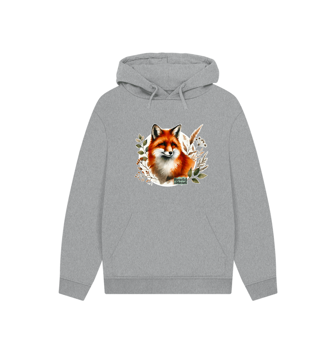 Athletic Grey Woodland Fox Hoodie