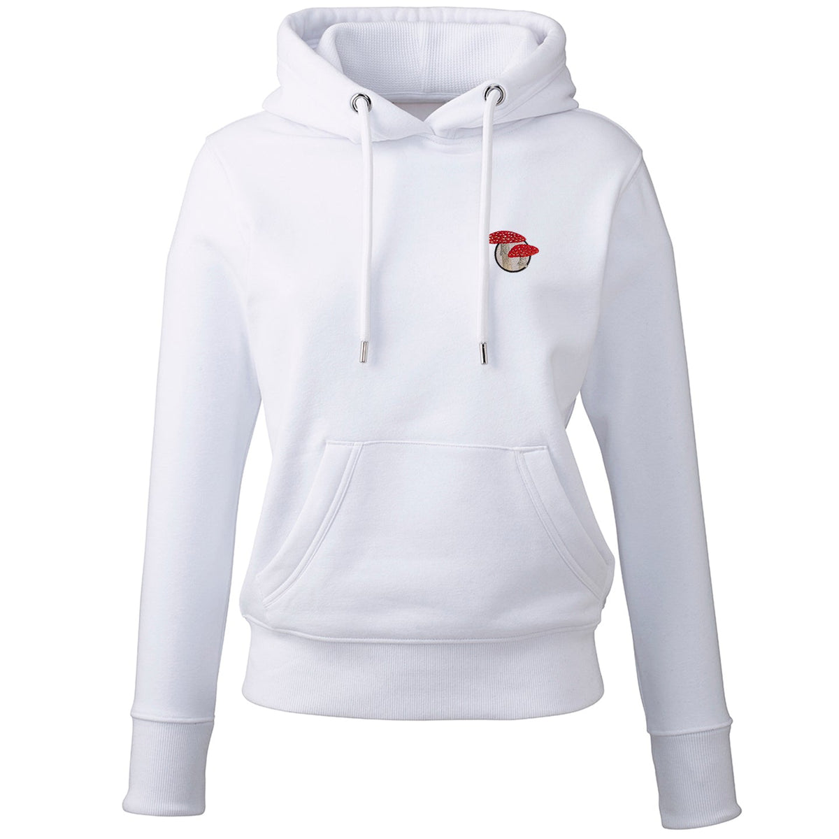 Fly Agaric Mushroom Embroidered Ladies Hoodie