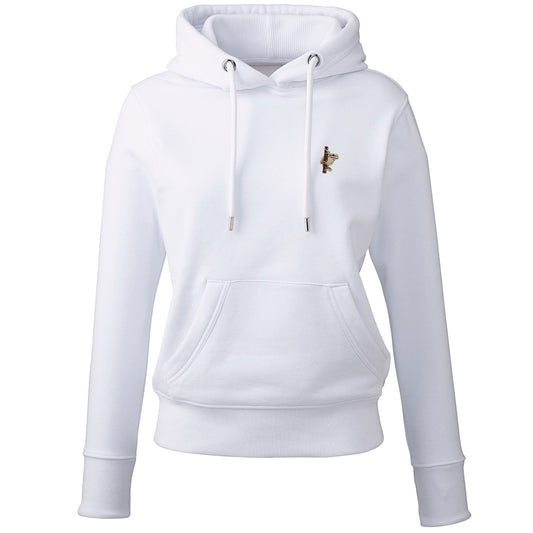 European Tree Frog Embroidered Ladies Hoodie