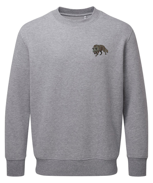 Grey Wolf Embroidered Jumper