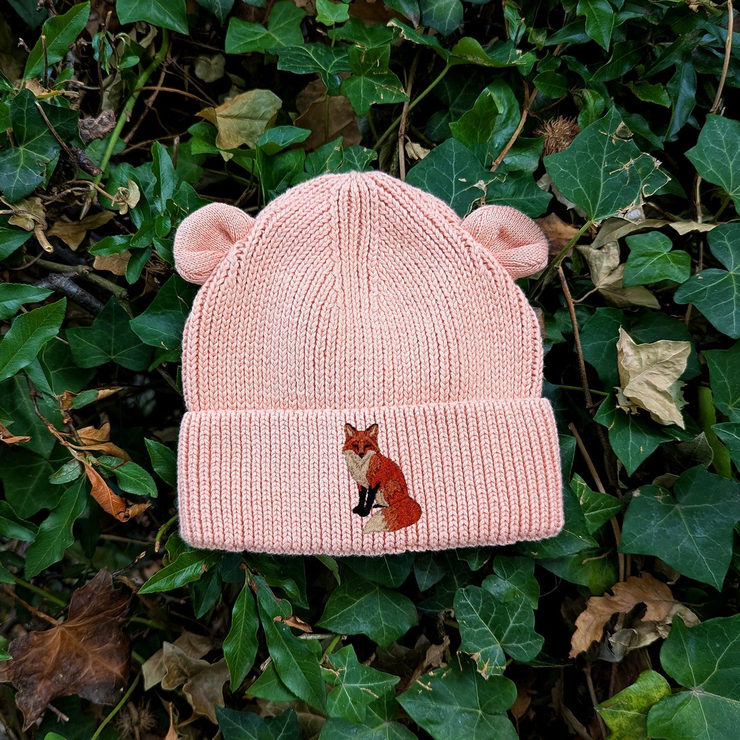 Fox Embroidered Baby Bear Beanie (up to 2 years)