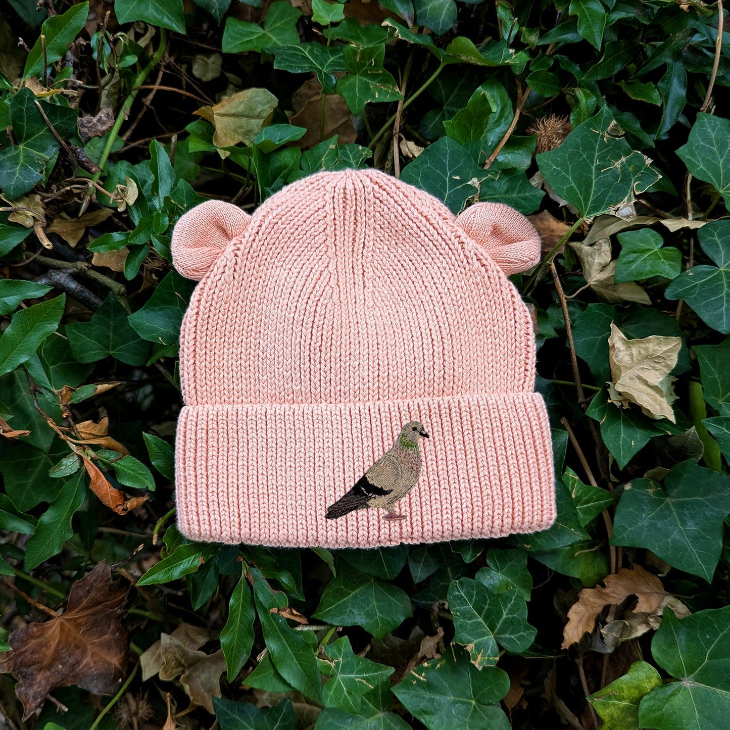 Pigeon Embroidered Baby Bear Beanie (up to 2 years)