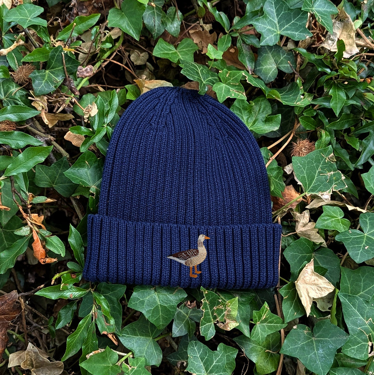 Greylag Goose Embroidered Kids Beanie (3 - 7 years)