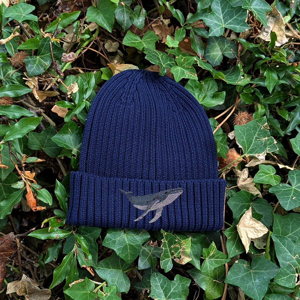 Humpback Whale Embroidered Kids Beanie (3 - 7 years)