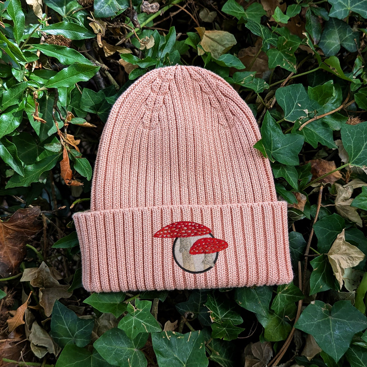 Fly Agaric Mushroom Embroidered Kids Beanie (3 - 7 years)