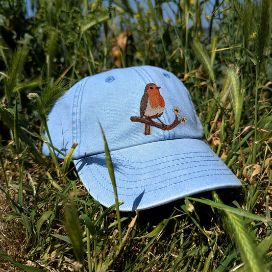 Robin Embroidered Kids Baseball Cap