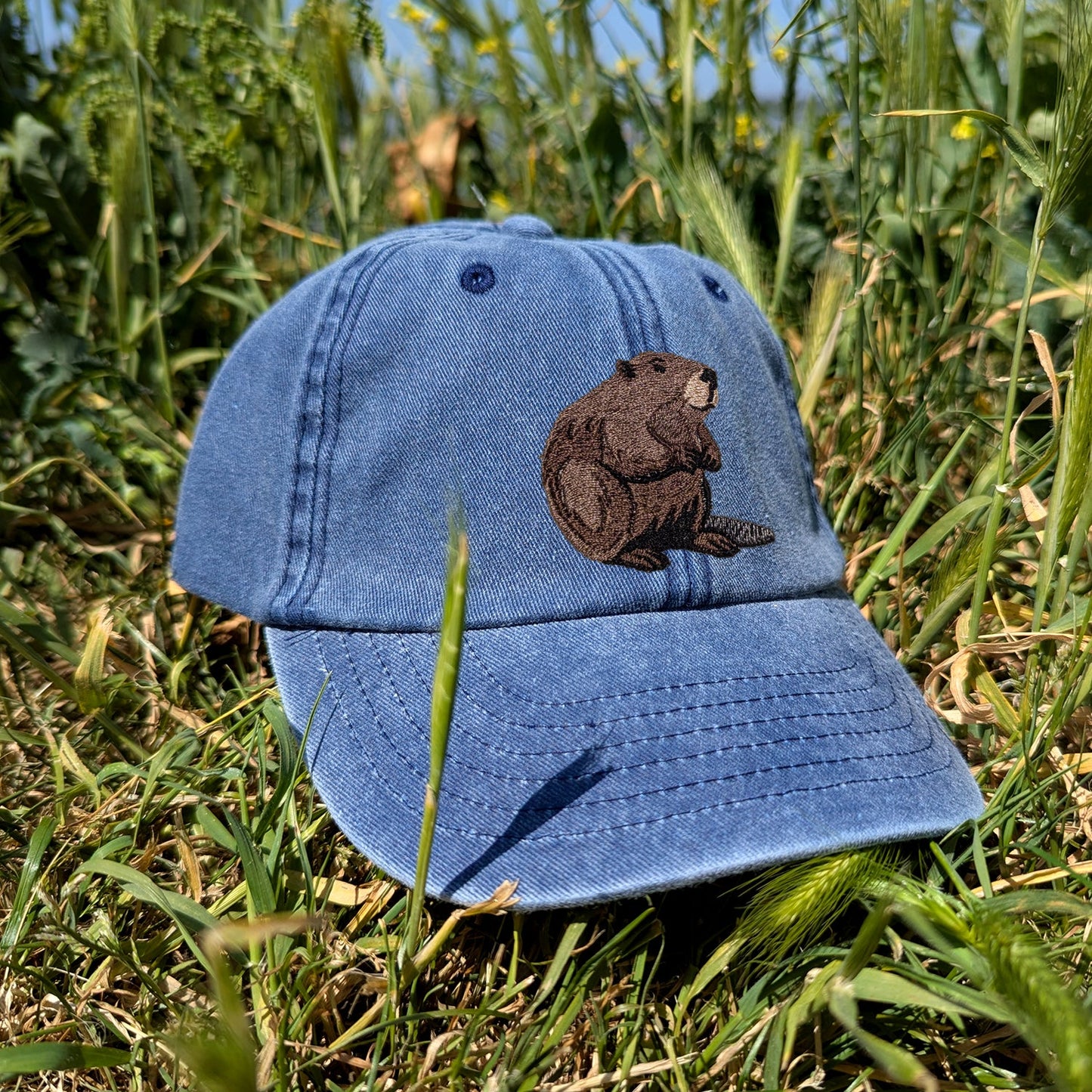 Beaver Embroidered Kids Baseball Cap
