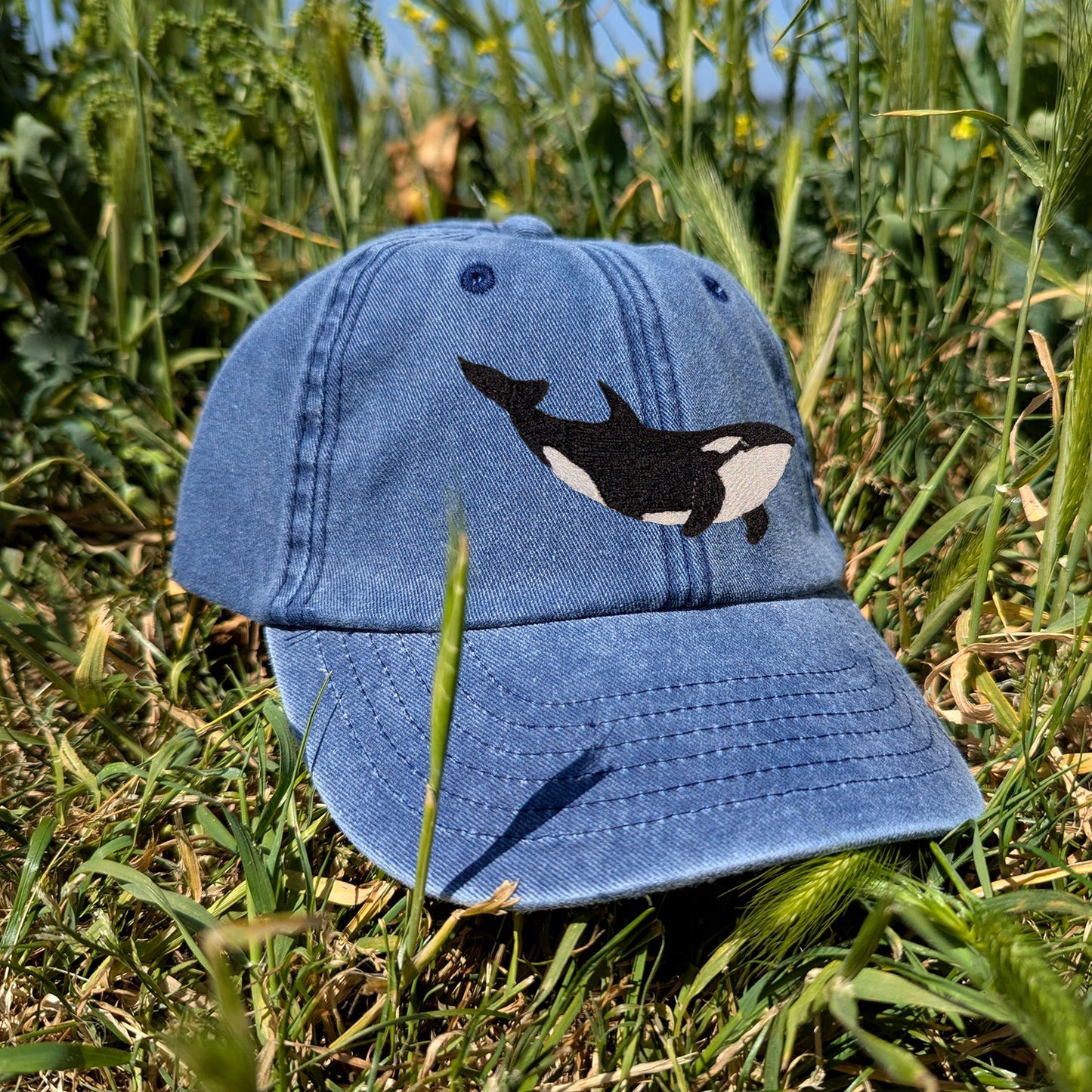 Orca Embroidered Kids Baseball Cap (Ages 5 and Up)