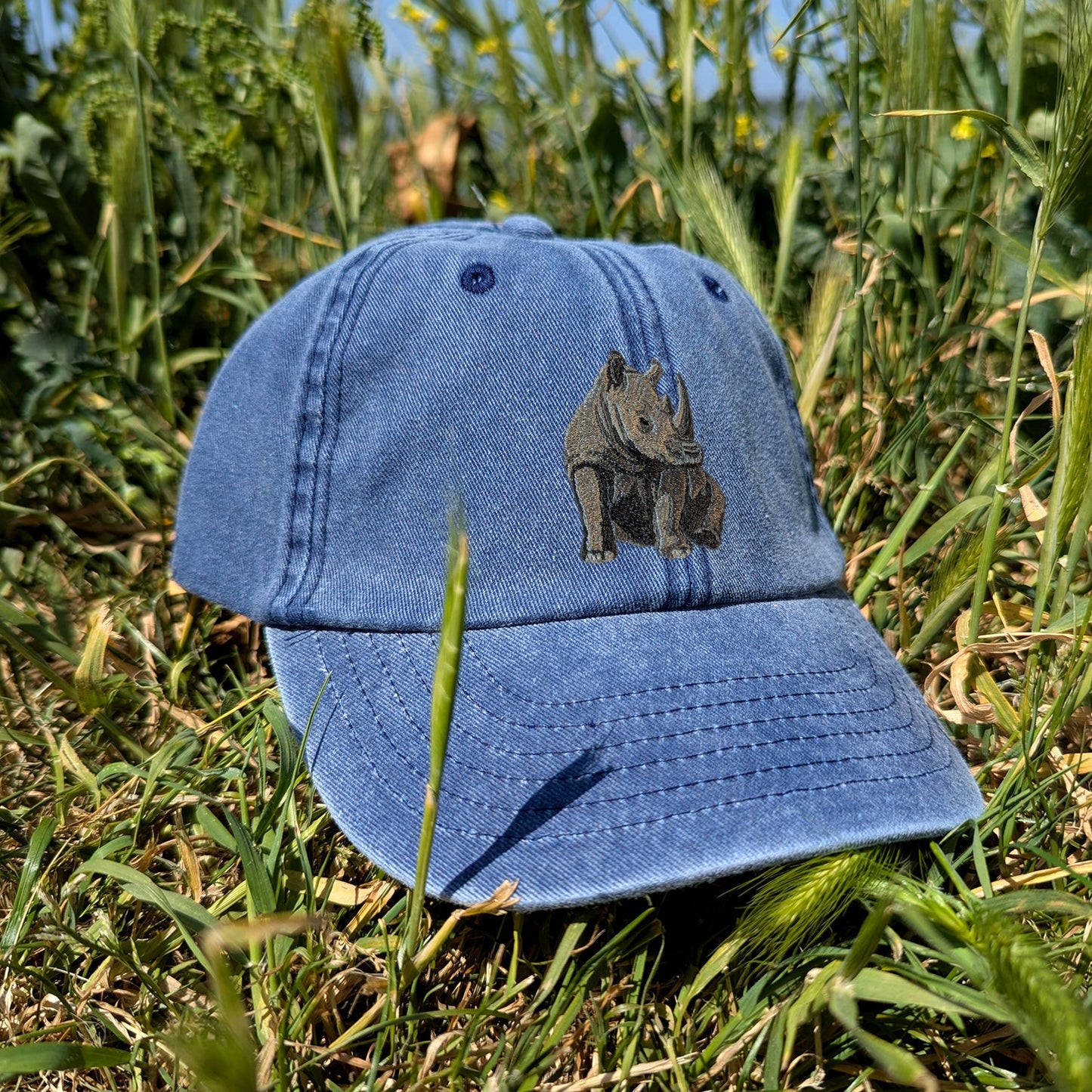 Rhino Embroidered Kids Baseball Cap (Ages 5 and Up)