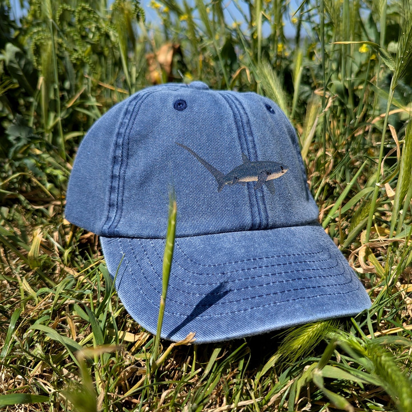 Thresher Shark Embroidered Kids Baseball Cap (Ages 5 and Up)