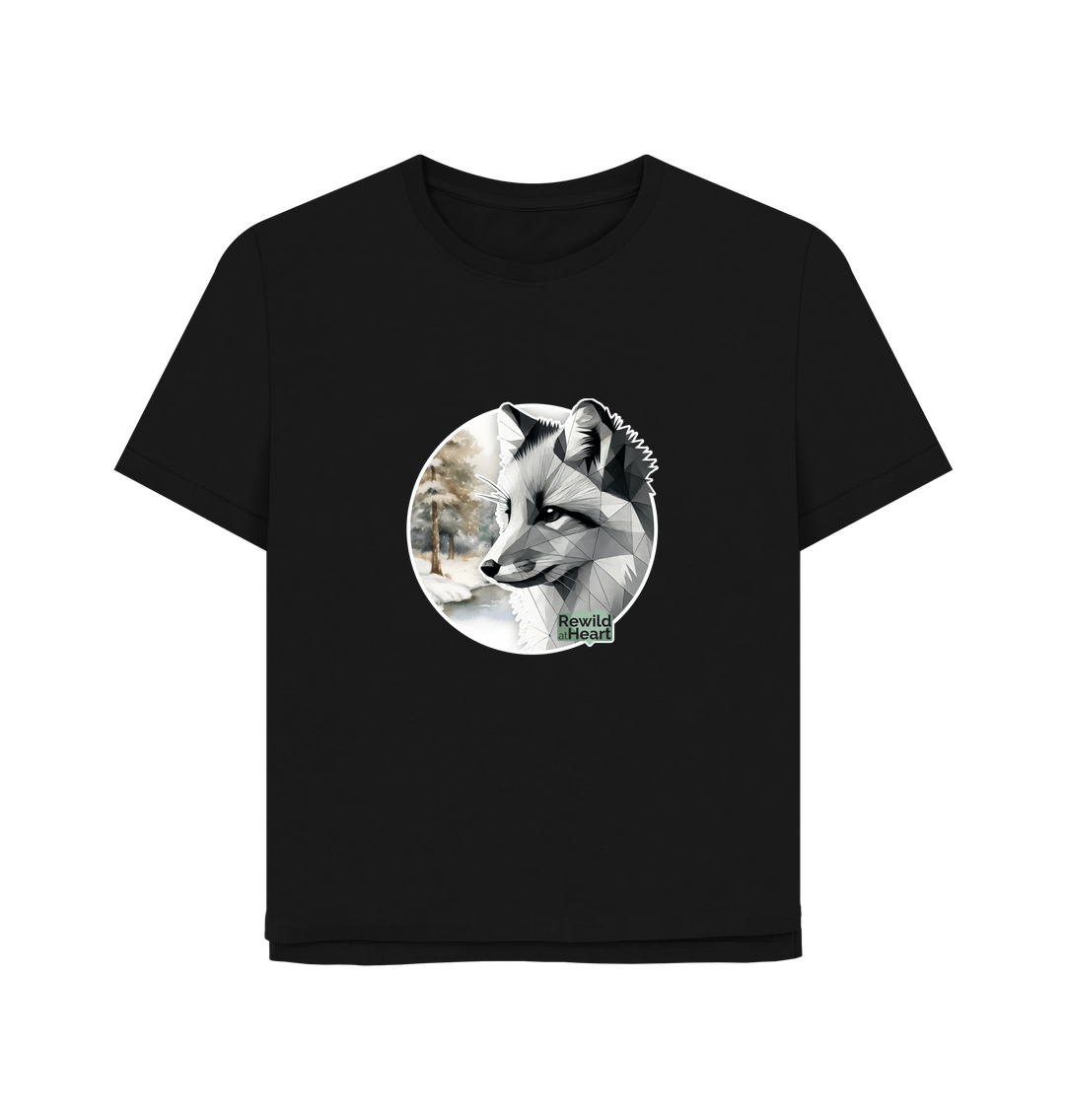 Black Silent Arctic Fox Women's Relaxed-Fit T-Shirt