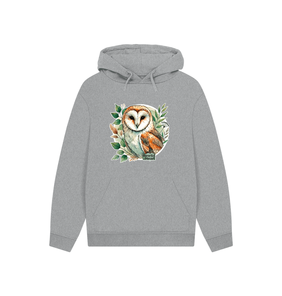 Athletic Grey Barn Owl Woodland Hoodie