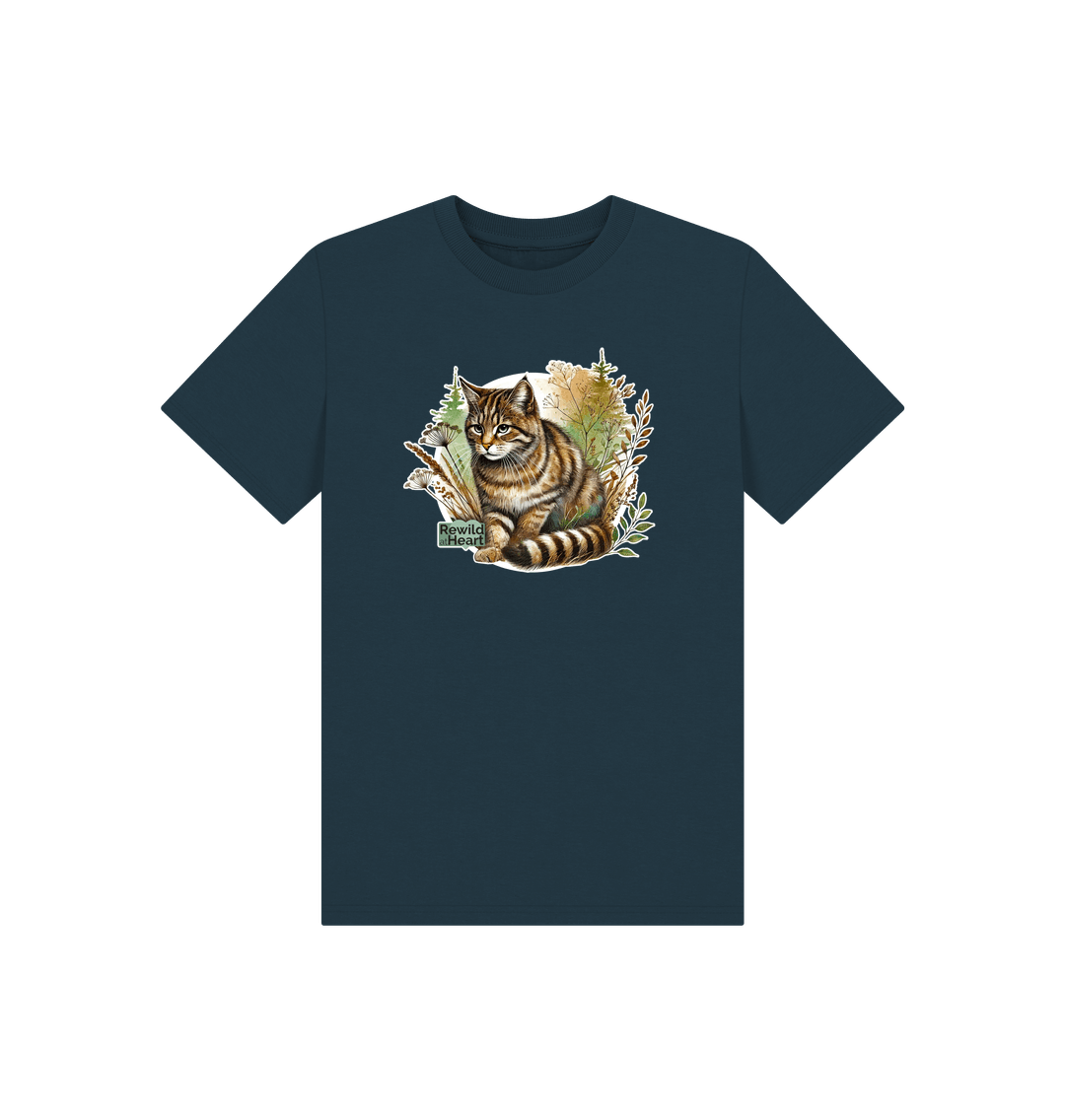 Denim Blue Wildcat Wilderness Kids T-Shirt