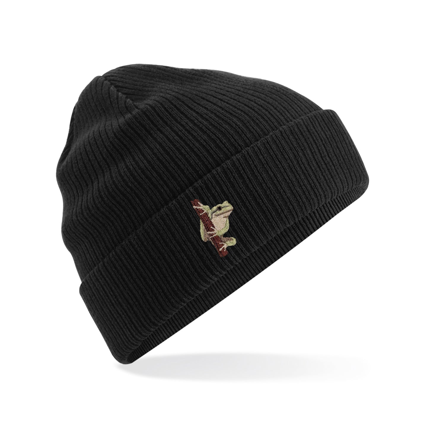 European Tree Frog Embroidered Beanie
