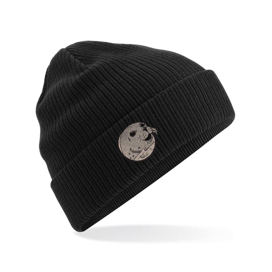 Grey Seal Embroidered Beanie