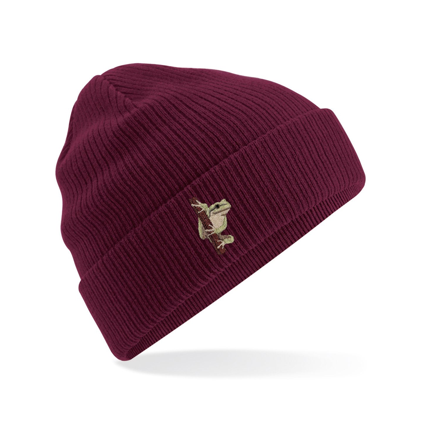 European Tree Frog Embroidered Beanie