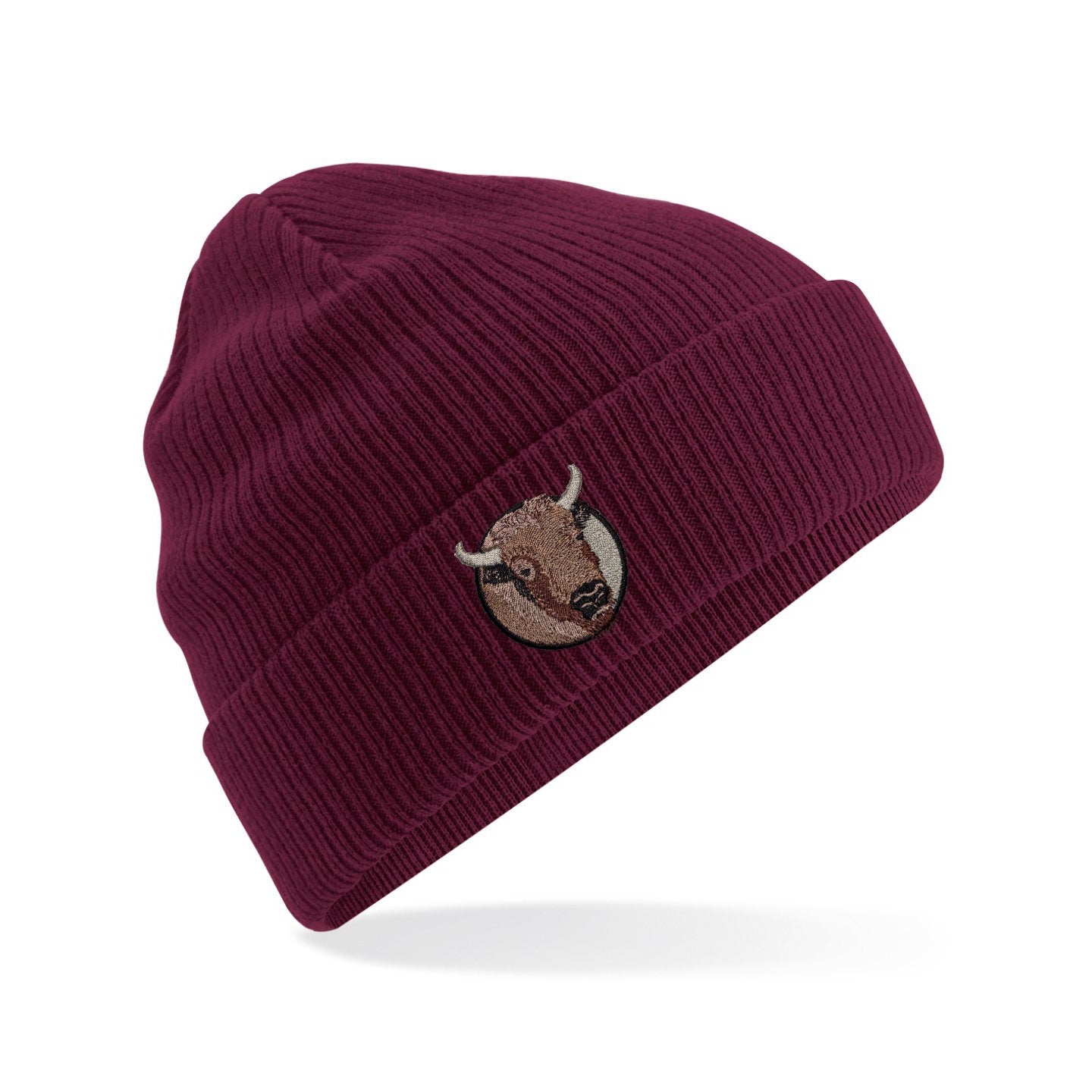 Bison Portrait Embroidered Beanie