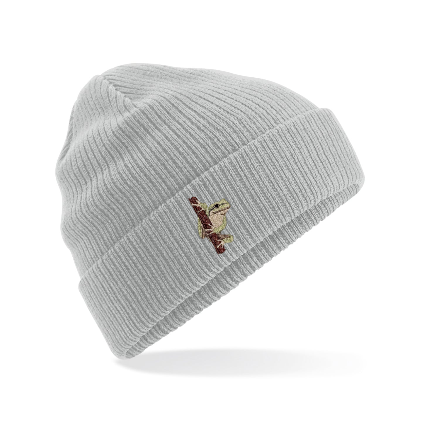 European Tree Frog Embroidered Beanie