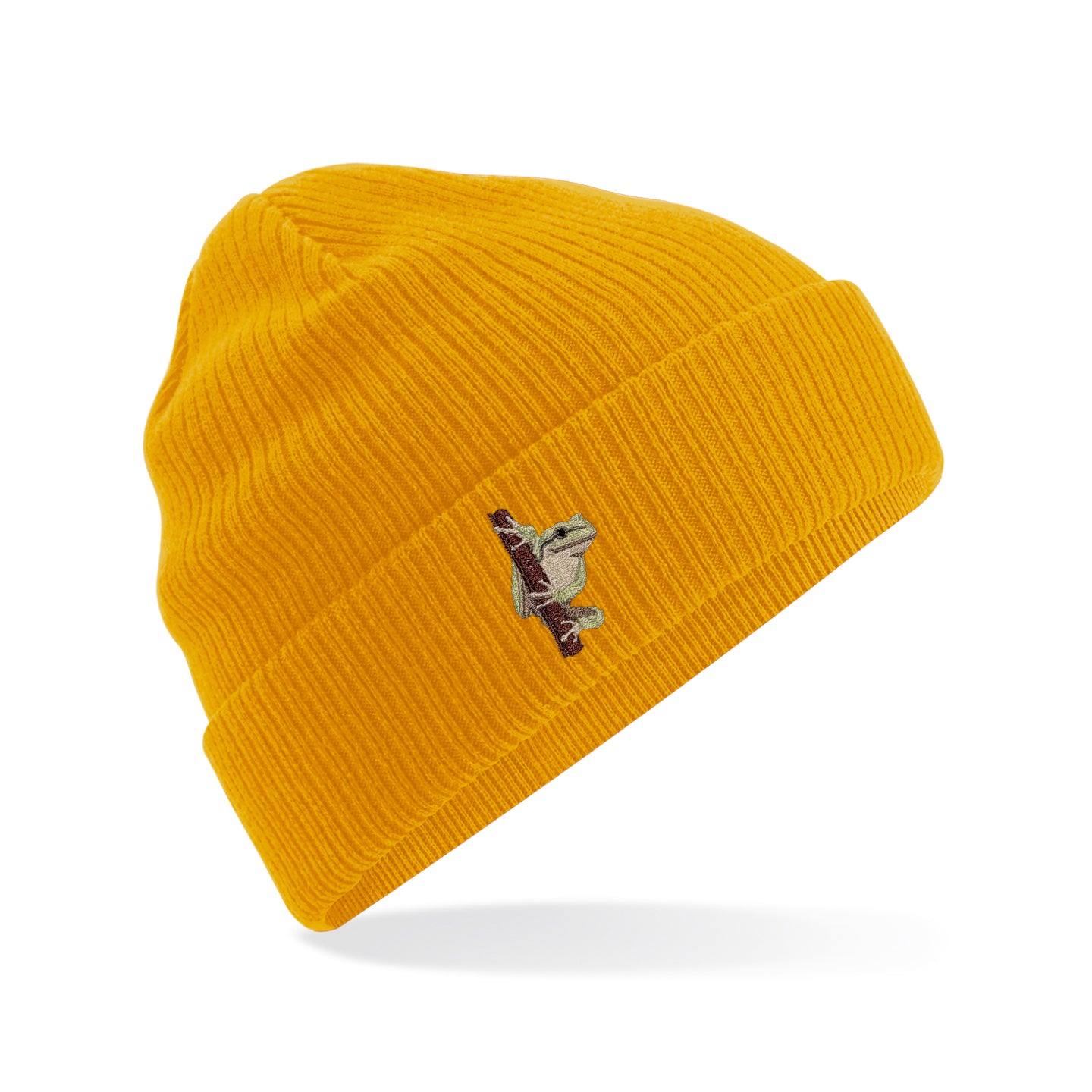 European Tree Frog Embroidered Beanie