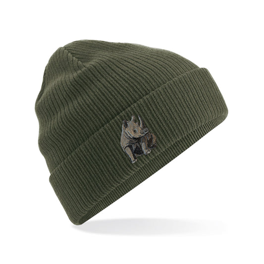 Rhino Embroidered Beanie