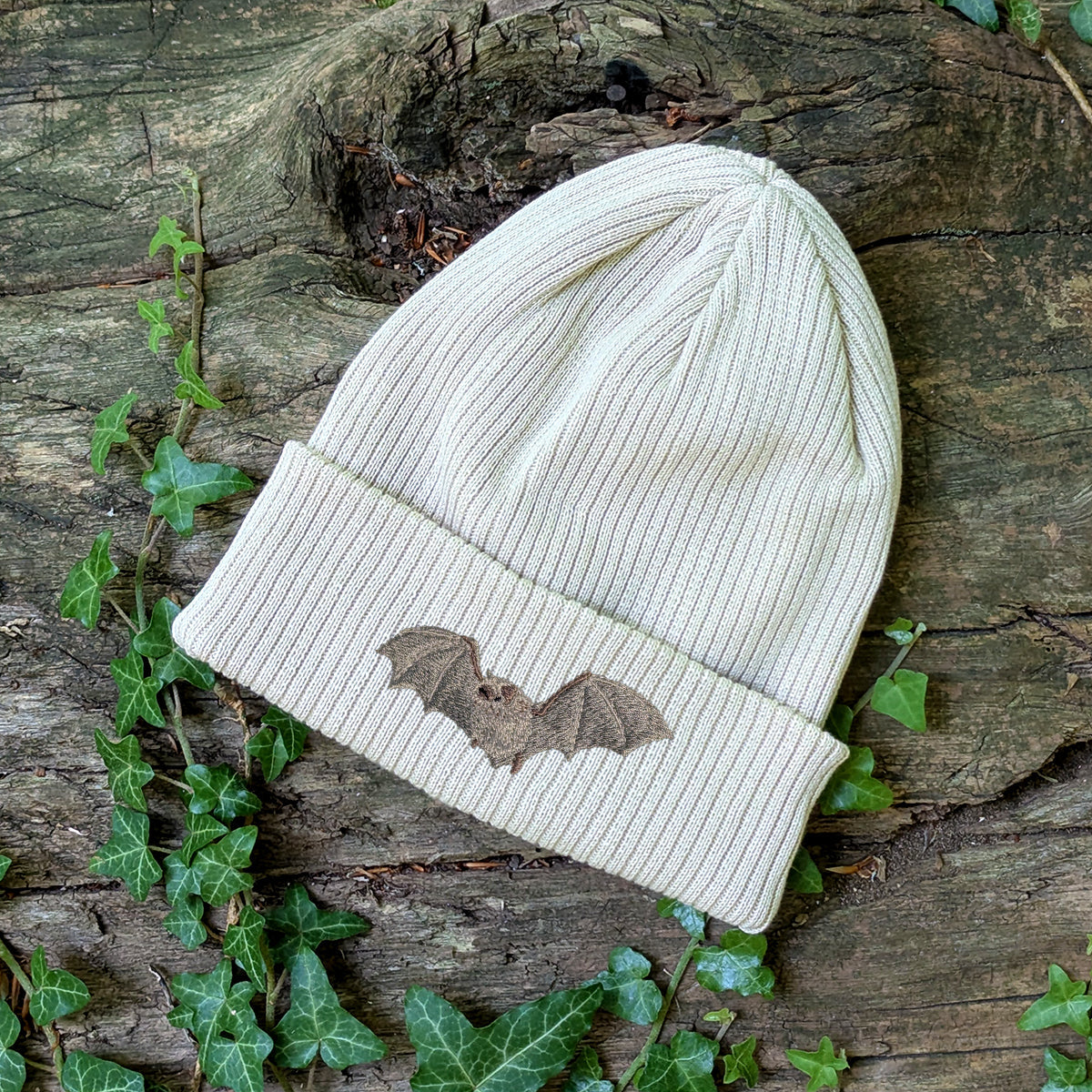 Natterer's Bat Embroidered Beanie