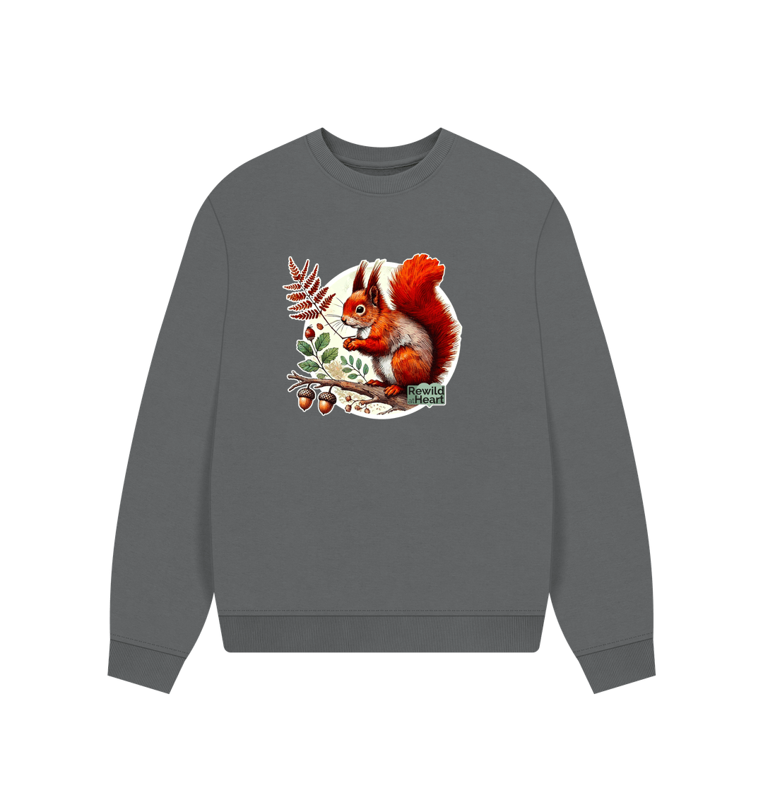 Slate Grey Red Squirrel Oak Women's Oversized Jumper