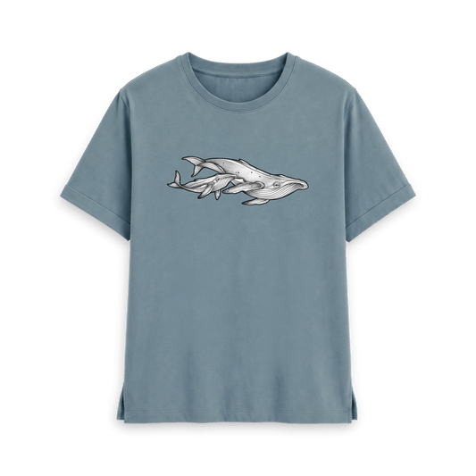 Stone Blue Printed T-shirt Front