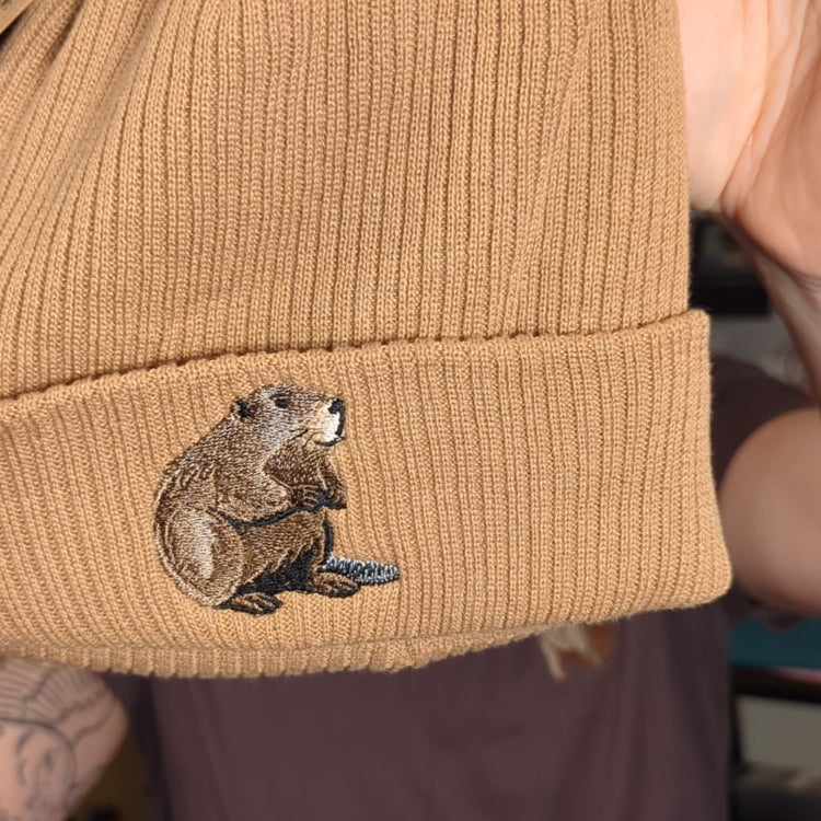 Beaver Embroidered Beanie