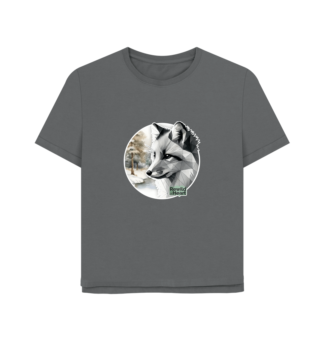 Slate Grey Silent Arctic Fox Women's Relaxed-Fit T-Shirt