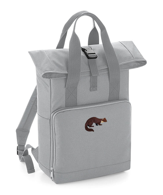 Pine Marten Embroidered Recycled Roll-Top Backpack