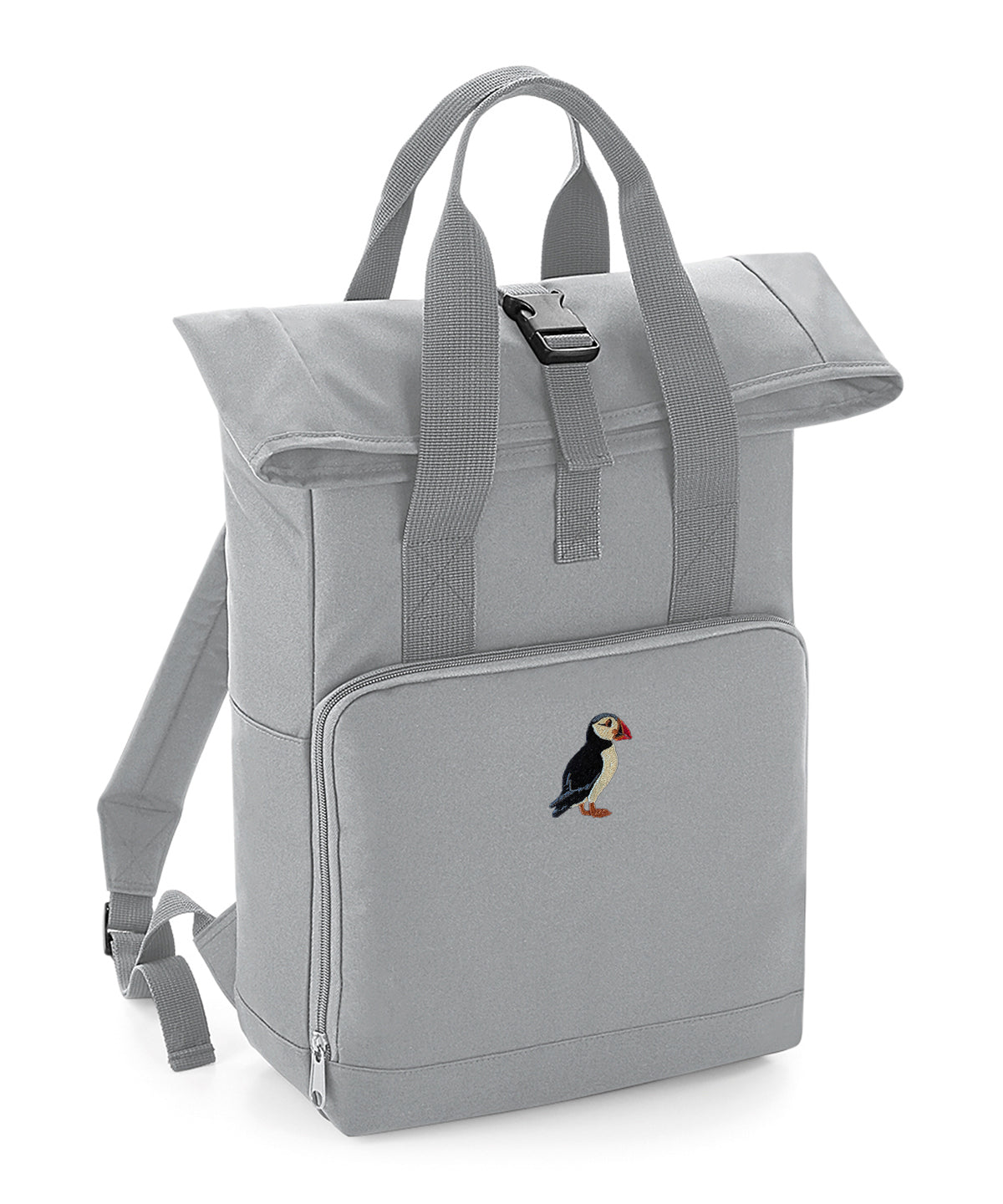 Puffin Embroidered Recycled Roll-Top Backpack
