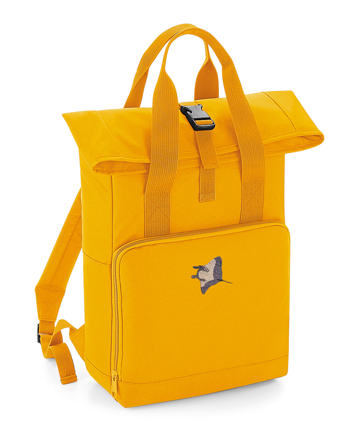 Manta Ray Embroidered Recycled Roll-Top Backpack