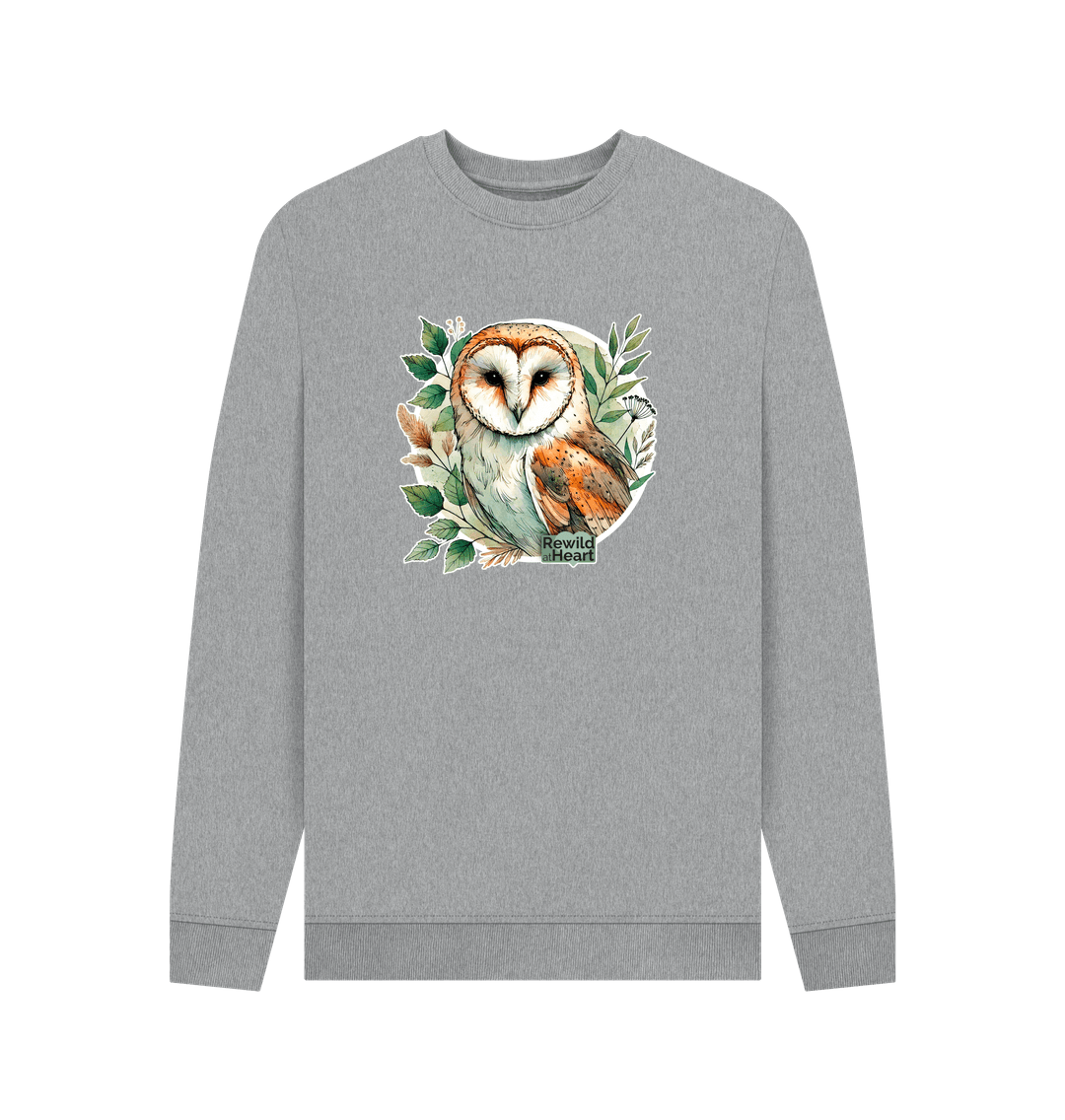 Light Heather Barn Owl Woodland Men's Sweater