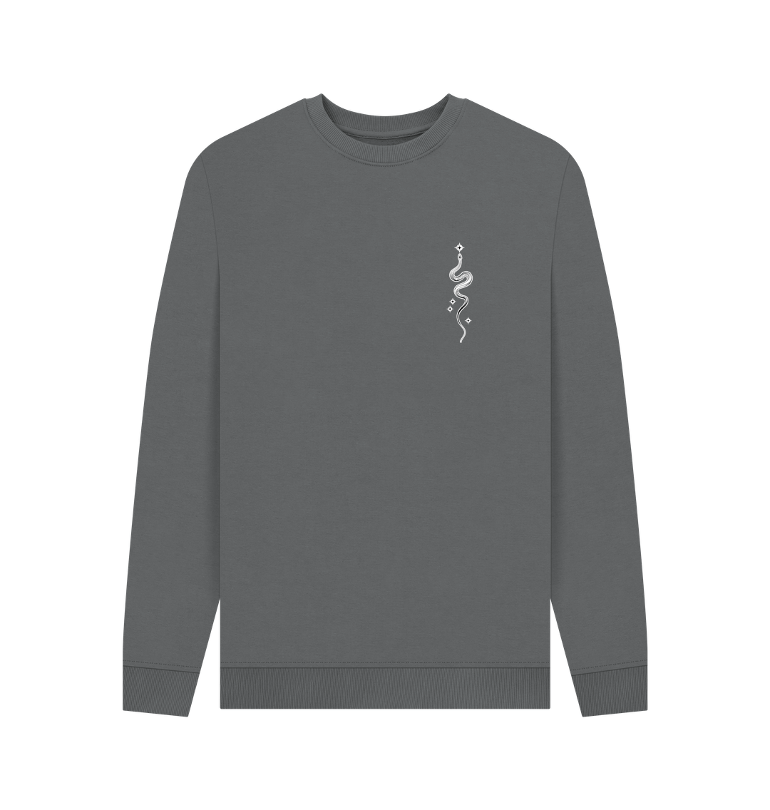 Slate Grey Starry Snake Accent Pocket Men's Sweater