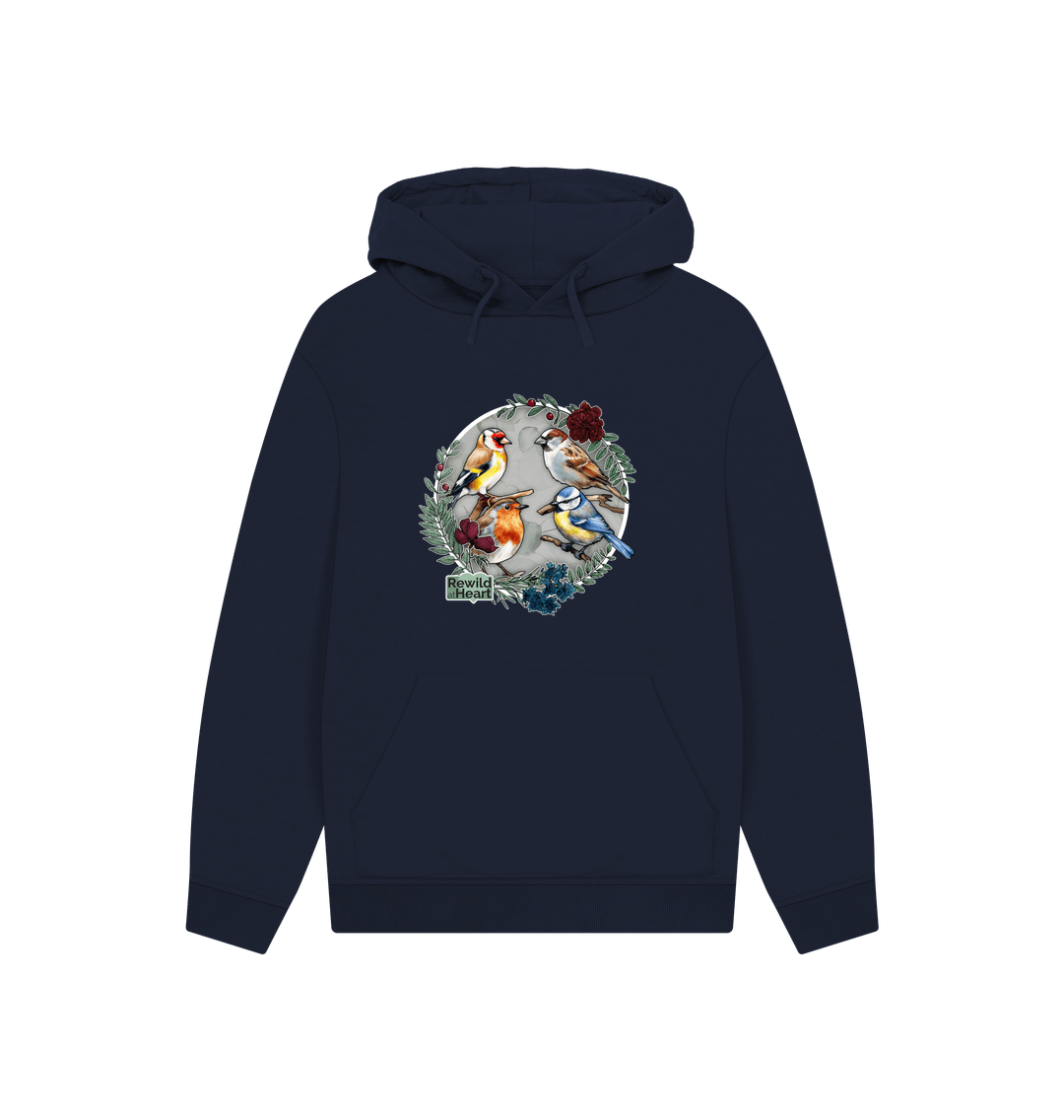 Navy British Songbird Wreath Hoodie