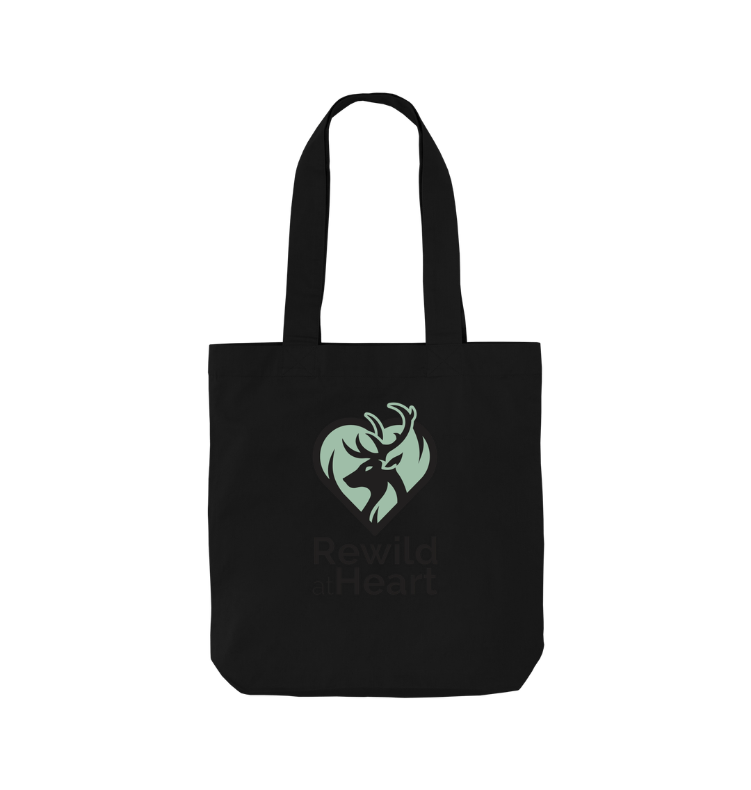 Black Rewild at Heart Organic Tote Bag