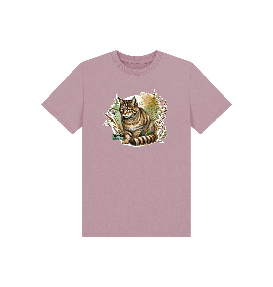 Mauve Wildcat Wilderness Kids T-Shirt